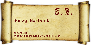 Berzy Norbert névjegykártya